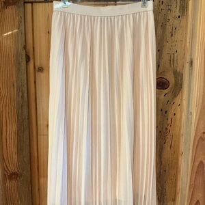 Soft Blush Pink Pleated Midi Skirt-Size L